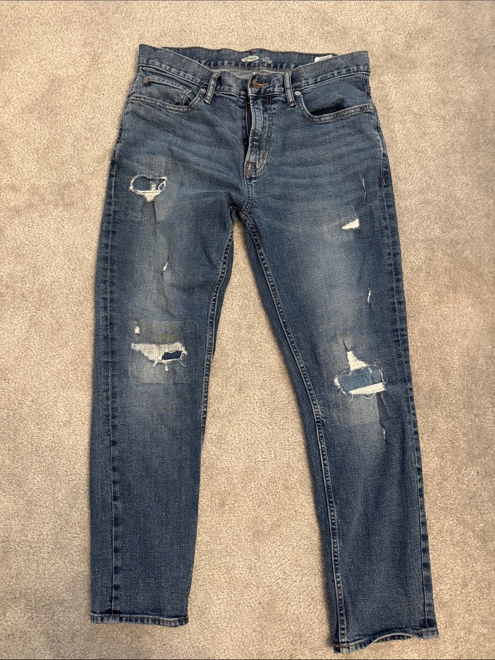 Men’s Old Navy Distressed Blue Denim Jeans size 34/30